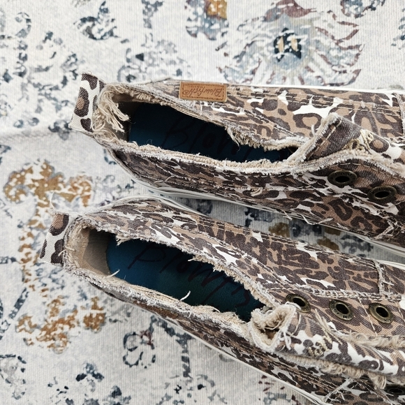 Blowfish Play Natural Lion Leopard Print Canvas Low Top Sneaker Women US 10 - Picture 6 of 9